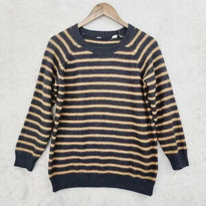 BDG Wool Blend Womens Striped Sweater Black & Beige Small 16PT